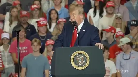 Donald Trump na wiecu