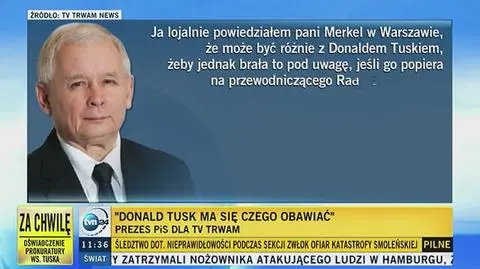 Kaczyński: Tusk ma się czego obawiać