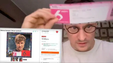 Mateusz Damięcki przekazał na WOŚP podwójne zaproszenie na spektakl "Bliżej" do Teatru 6. Piętro oraz spotkanie i obiad