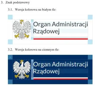 Fragment rozporządzenia w sprawie sposobu używania wizerunku orła ustalonego dla godła RP oraz barw RP do celów wspólnej identyfikacji wizualnej