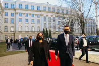 Kamala Harris i Mateusz Morawiecki