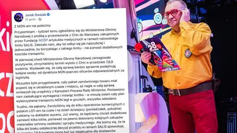 Jerzy Owsiak o transporcie artykułów medycznych z Chin