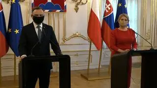 Andrzej Duda i Zuzana Czaputova na konferencji