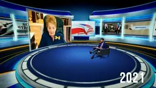 Madeleine Albright i Piotr Marciniak w 2021 roku