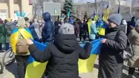 Antyrosyjski protest w Chersoniu 