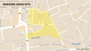 Przybliżone granice hrubieszowskiego getta