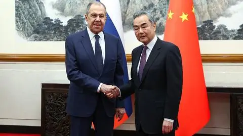 Siergiej Ławrow i Wang Yi, spotkanie w Pekinie 