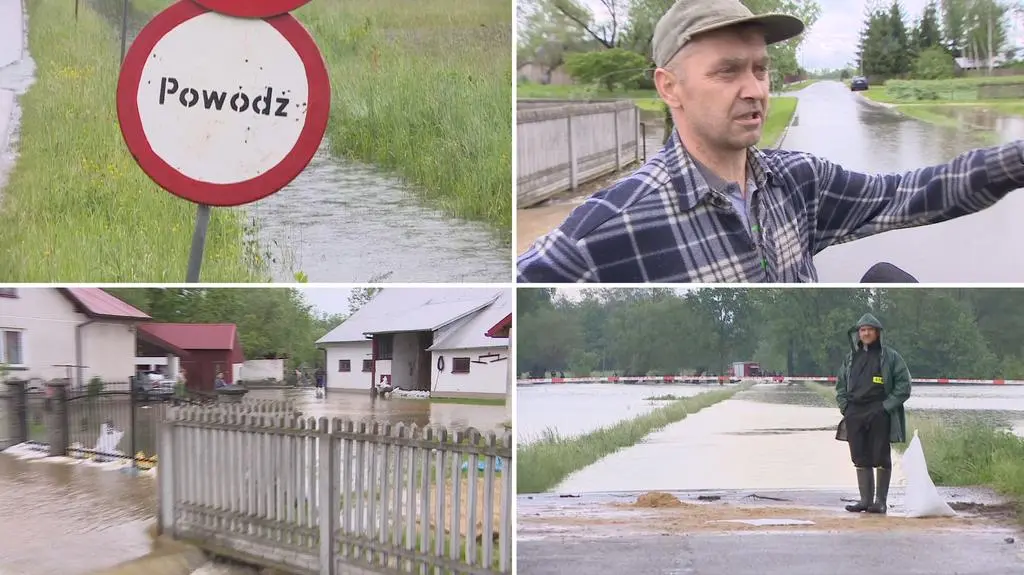 Suchy Grunt pod wodą po ulewnych opadach deszczu