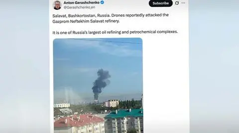 Dym nad strefą przemysłową w Saławacie