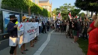 Pikieta przed ambasadą Białorusi w Warszawie