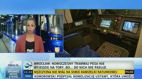 Nowoczesny tramwaj nie pasuje na wrocławskie tory