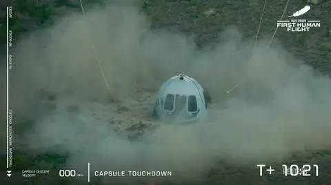 Jedenastominutowy lot i szczęśliwe lądowanie. Jeff Bezos, jego brat, nestorka i najmłodszy astronauta już na Ziemi