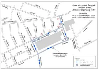 Bydgoszcz. Organizacja ruchu wokół cmentarza przy ul. Stawowej