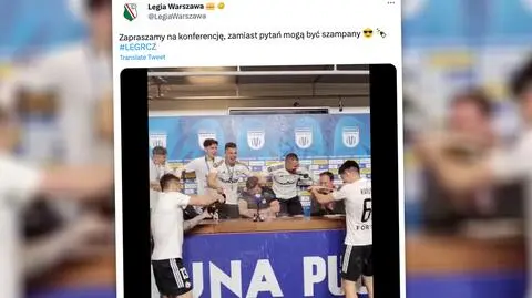Szaleństwo w Legii. Trener oblany szampanem na konferencji