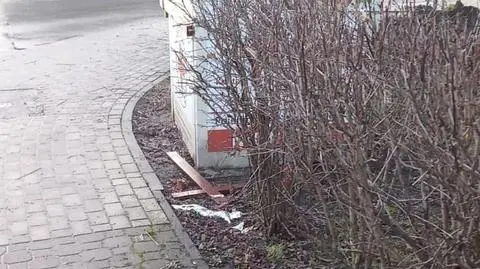 Porzucili krzyż na trawniku