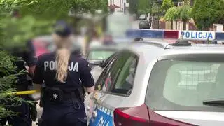 Policja na miejscu zdarzenia (zdjęcie z 6.07.2022 r.)