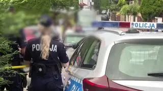 Policja na miejscu zdarzenia (zdjęcie z 6.07.2022 r.)