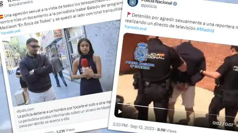 Hiszpania. Molestował reporterkę w czasie wejścia na żywo