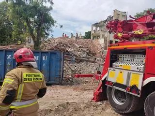 Wypadek podczas rozbiórki budynku przy ulicy Śniadeckich w Kielcach