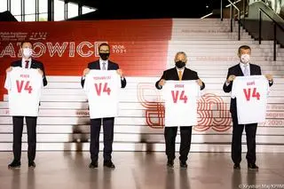 Eduard Heger, Mateusz Morawiecki, Viktor Orban i Andrej Babisz w Katowicach