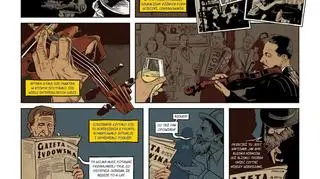 Jedna z plansz komiksu o aptekarzu z krakowskiego getta