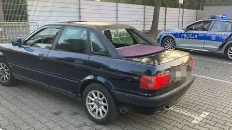 Kierowca jechał audi bez szyby, nie miał uprawnień do kierowania pojazdami 