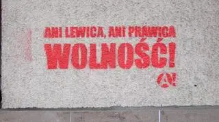 Graffiti wykonano za pomocą szablonu 