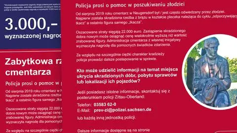 Najpierw tkaczowi ukradli plecak, później zabrali tkacza. Za pomoc w ich odzyskaniu jest nagroda - 3000 euro