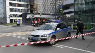 Uszkodzone wieżowce w Moskwie po ataku dronów