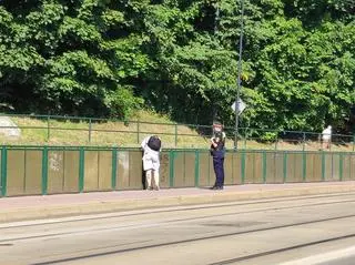 Strażnicy przekonali wandala, by ten sam zmazał swoje napisy