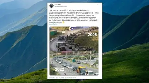 Rosjanie atakują i uciekają do Gruzji, a te zdjęcia z granicy dzieli 14 lat? Sprawdzamy