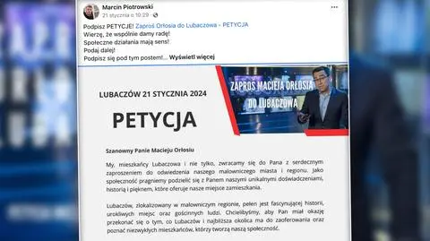 Po słowach posłanki Pamuły mieszkańcy Lubaczowa zapraszają Macieja Orłosia do miasta