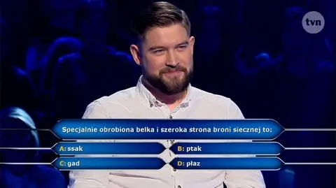 Pytanie w "Milionerach" o szeroką stronę broni siecznej za dwa tysiące 