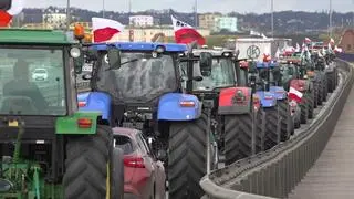 Rolnicy podczas przejazdu przez Szczecin