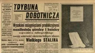 Niemal codziennie w "Trybunie Robotniczej" ukazywały się notatki dotyczące zobowiązań górników i hutników z nowego miasta