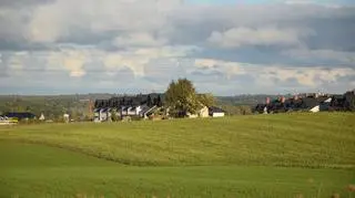 Banino. Miejska zabudowa wśród pól uprawnych