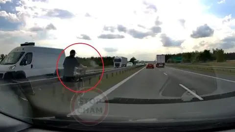 Rowerzysta na S8 koło Oleśnicy