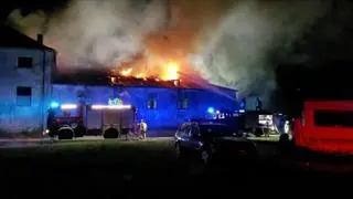 Pożar w kompleksie budynków w Bornem Sulinowie