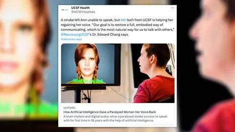 Po 18 latach od udaru i utraty mowy, kobieta odzyskała swój głos dzięki nowej technologii