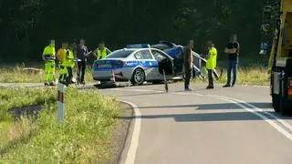 W miejscowości Czajki na Podlasiu doszło do zderzenia samochodu policyjnego z samochodem cywilnym