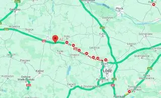 Autostrada A2 zablokowana jest w obydwu kierunkach
