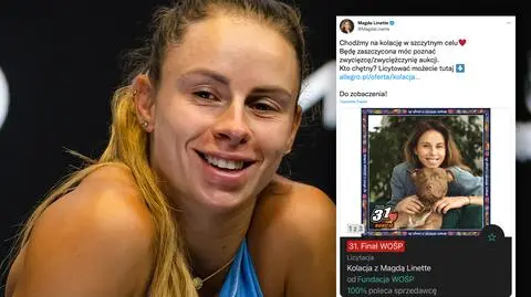 Magda Linette gra z WOŚP. Ona wygrywa, cena za kolację rośnie