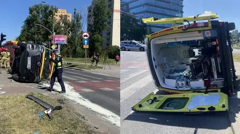 Wypadek z udziałem karetki pogotowia