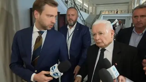 Kaczyński nie odpowiadał na pytania o swoją wypowiedź na temat Tuska