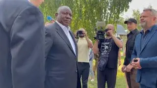 Prezydent RPA Cyril Ramaphosa w podkijowskiej Buczy 