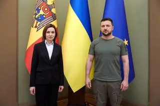 Maia Sandu i Wołodymyr Zełenski (zdjęcie z 24 sierpnia 2022 roku)