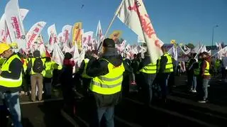 Polish miners protesting in Luxembourg