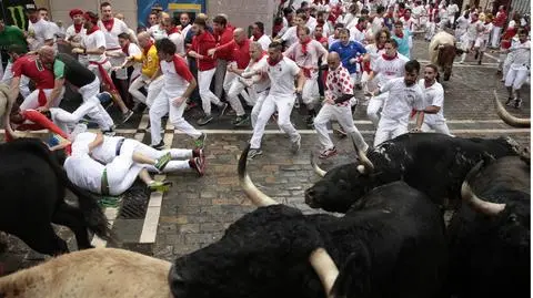 Pierwsza gonitwa w ramach Sanfermines 2018