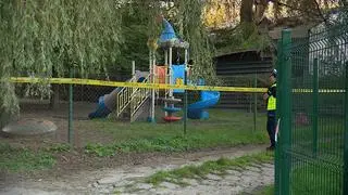 Z placu zabaw korzystały dzieci z przedszkola