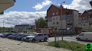 Pęknięta ściana budynku w Stargardzie